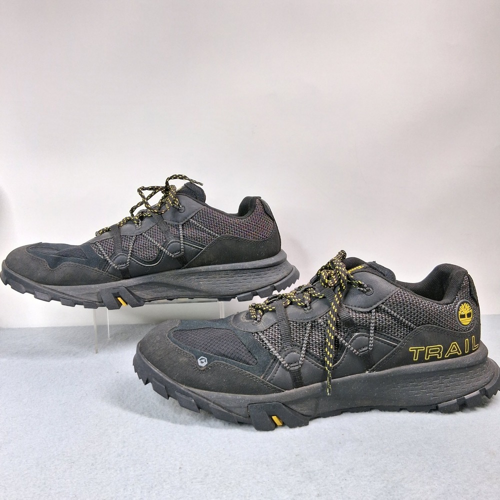 Timberland Garrison Trail Hiking Shoes Mens 12 Black Yellow Low Top Sneakers